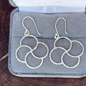 Vintage Long Dangle Earrings in Sterling Silver Modern Minimalist Aesthetic